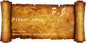 Pikker Jerne névjegykártya